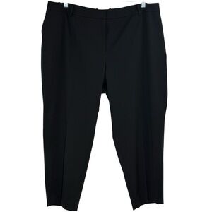 Lafayette 148 Black Clinton Stretch Wool Straight Leg Ankle Pants Size 22W NEW